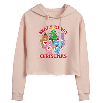 Juniors' Care Bears Beary Merry Christmas Cropped Hoodie