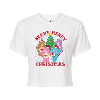 Juniors' Care Bears Beary Merry Christmas Cropped Tee