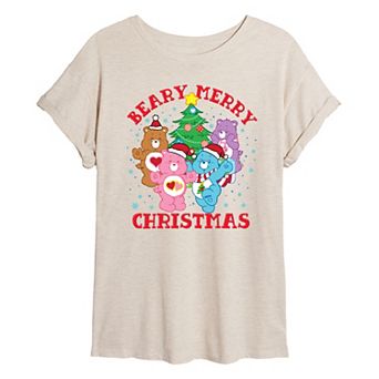 Juniors' Care Bears Beary Merry Christmas Oversized Tee