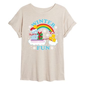 Juniors' Care Bears Winter Fun Oversized Tee