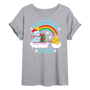 Juniors' Care Bears Winter Fun Oversized Tee