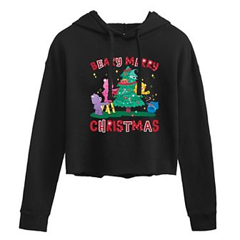 Juniors' Care Bears Unlock The Magic Beary Merry Cropped Hoodie
