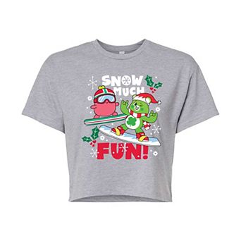Juniors' Care Bears Unlock The Magic Snow Fun Cropped Tee