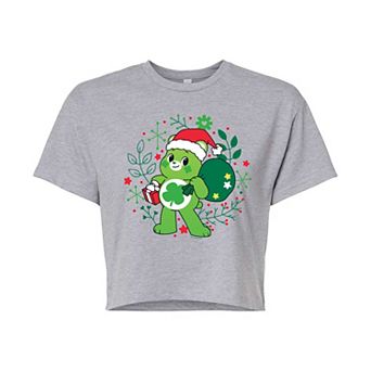 Juniors' Care Bears Unlock The Magic Bear Santa Cropped Tee