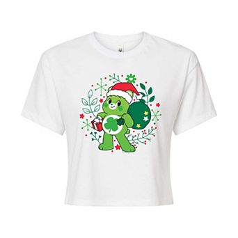 Juniors' Care Bears Unlock The Magic Bear Santa Cropped Tee