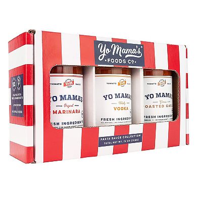 Yo Mama's Foods Gourmet Keto Gift Set - (1) Marinara Sauce (1) Vodka Sauce & (1) Roasted Garlic