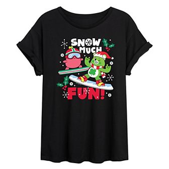 Juniors' Care Bears Unlock The Magic Snow Fun Oversized Tee