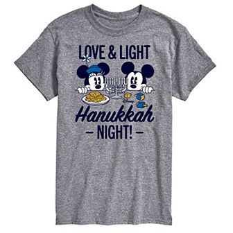 Disney's Mickey Mouse Big & Tall Love And Light Hanukkah Graphic Tee