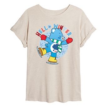 Juniors' Care Bears Unlock The Magic Hello Winter Oversized Tee