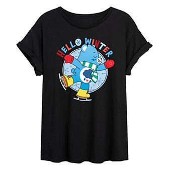Juniors' Care Bears Unlock The Magic Hello Winter Oversized Tee