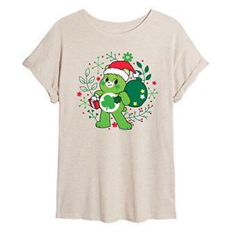 Juniors' Care Bears Unlock The Magic Bear Santa Oversized Tee