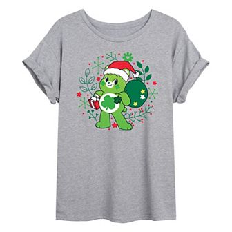 Juniors' Care Bears Unlock The Magic Bear Santa Oversized Tee