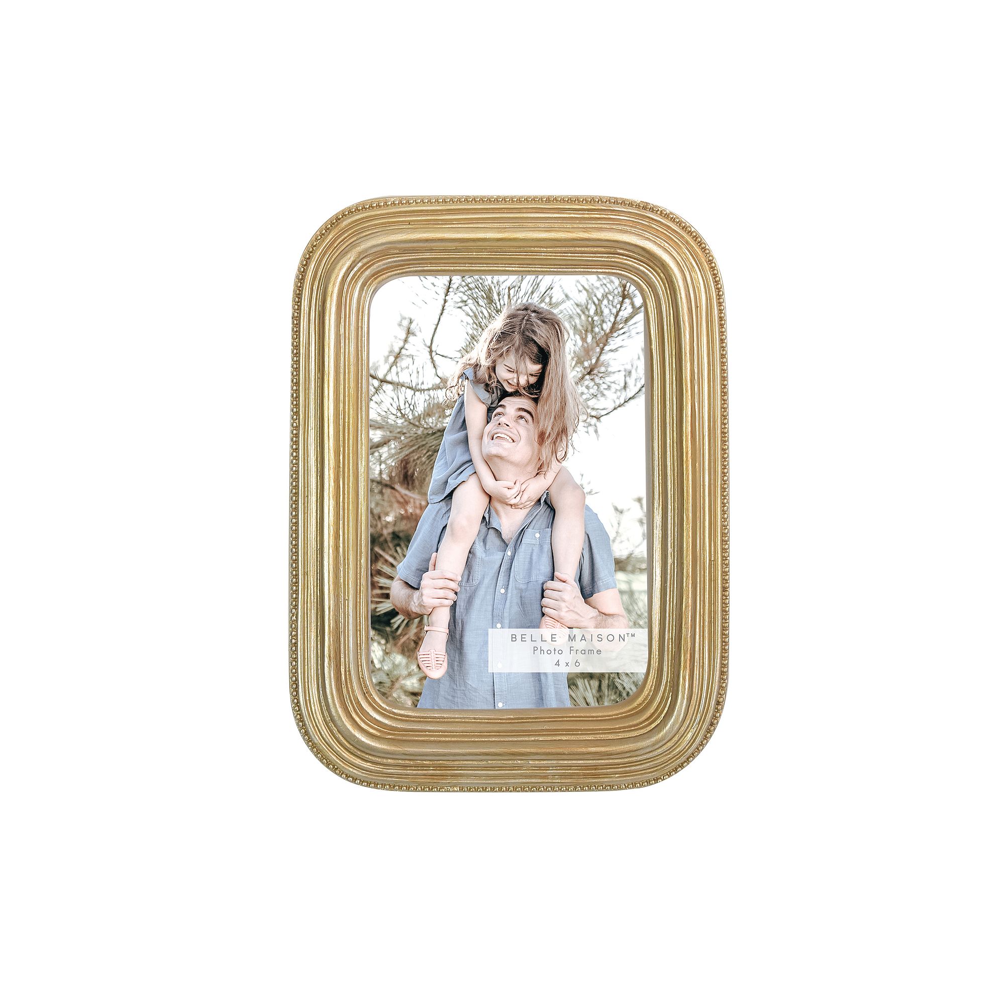 Belle Maison 4 x 6 Gold Rounded Edge Table Top Frame, Antique Gold