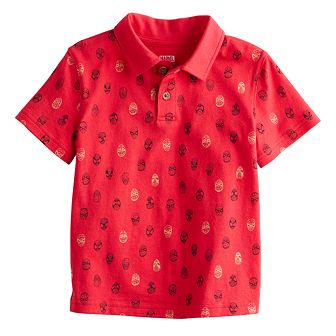 Baby & Toddler Boy Jumping Beans® Marvel Spiderman Mask Allover Print Polo Shirt