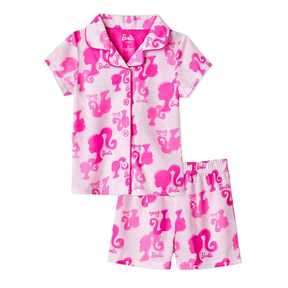 Toddler Girl Barbie Short Sleeve Top Shorts Pajama Set