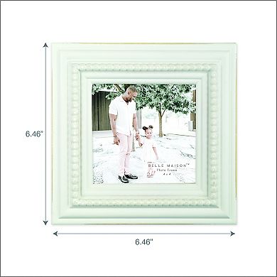 Belle Maison White Beaded Table Top Frame