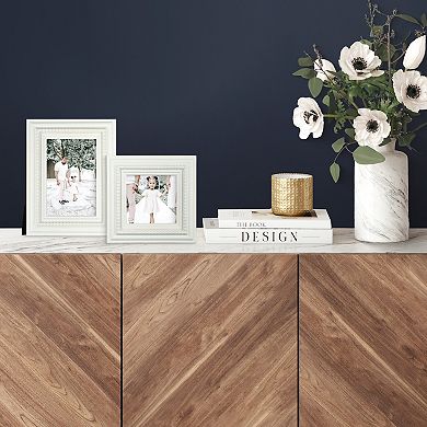 Belle Maison White Beaded Table Top Frame