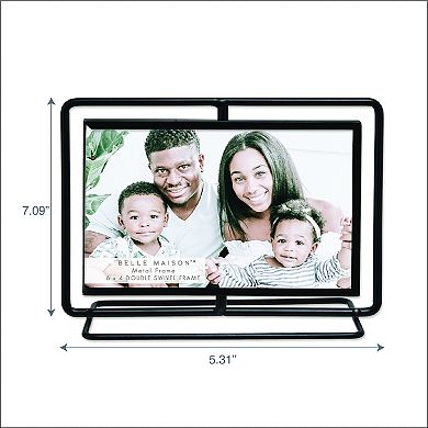 Belle Maison Black Double Swivel Table Top Frame