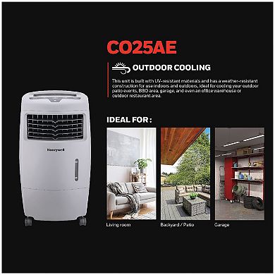 Honeywell CO25AE Indoor Outdoor 500 CFM Evaporative Swamp Air Cooler