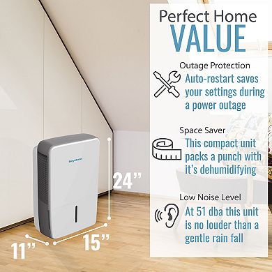 Keystone Portable 50-Pint Dehumidifier with Electronic Controls