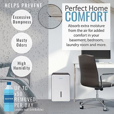 Keystone Portable 50-Pint Dehumidifier with Electronic Controls