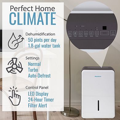 Keystone Portable 50-Pint Dehumidifier with Electronic Controls