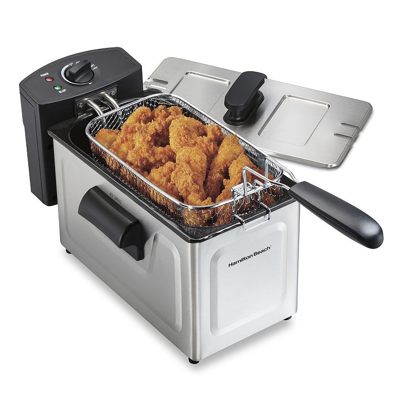Hamilton Beach 12 Cup Deep Fryer  8 Cup Food Capacity  Black  35032