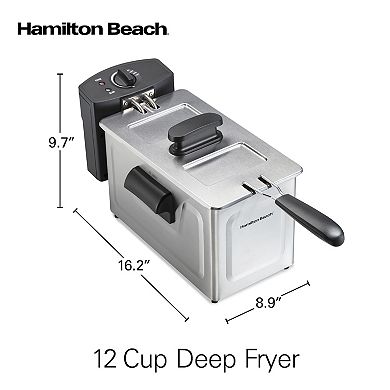 Hamilton Beach 12 Cup Stainless Steel Deep Fryer