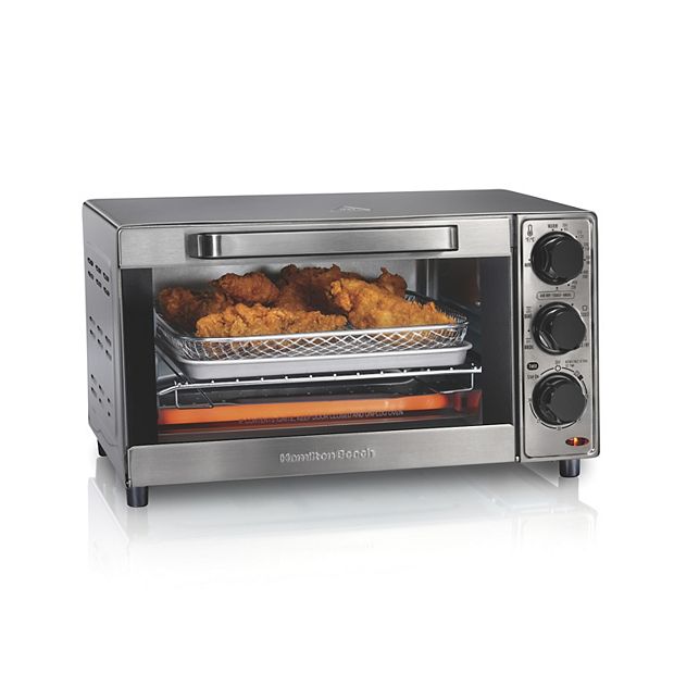  Hamilton Beach Air Fryer Countertop Toaster Oven with Large  Capacity, Fits 6 Slices or 12” Pizza, 4 Cooking Functions for Convection,  Bake, Broil, Easy Access, Sure-Crisp, Stainless Steel (31323): Home &  Kitchen