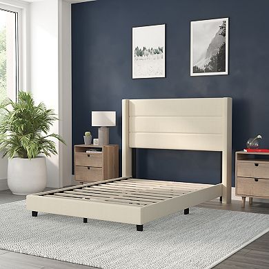 Flash Furniture Hollis Bedframe and Wingback Headboard