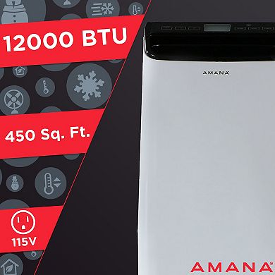 Amana 12,000 BTU (7,500 DOE) Portable Air Conditioner with Remote Control for Rooms up to 450-Sq. Ft.