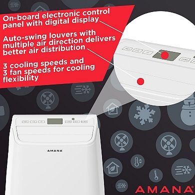 Amana 8500 BTU Portable Air Conditioner with Remote Control for Rooms up to 450-Sq. Ft.