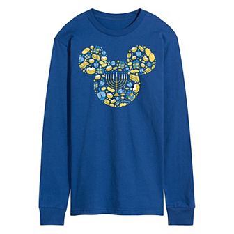 Disney's Mickey Mouse Men's Hanukkah Long Sleeve Graphic Tee
