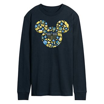 Disney's Mickey Mouse Men's Hanukkah Long Sleeve Graphic Tee