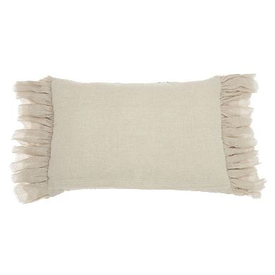 Mina Victory Life Styles Stitch Velvet Frills Throw Pillow - 14" x 22"