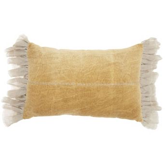 Mina Victory Life Styles Stitch Velvet Frills Throw Pillow