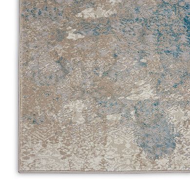 Nourison Karma Ivory Light Blue Vintage Indoor Rug