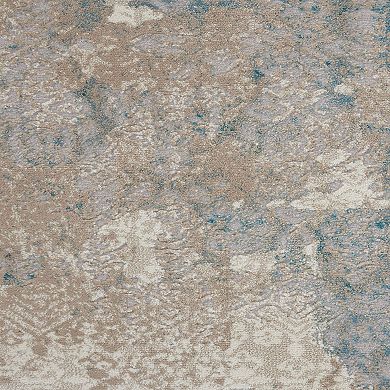 Nourison Karma Ivory Light Blue Vintage Indoor Rug