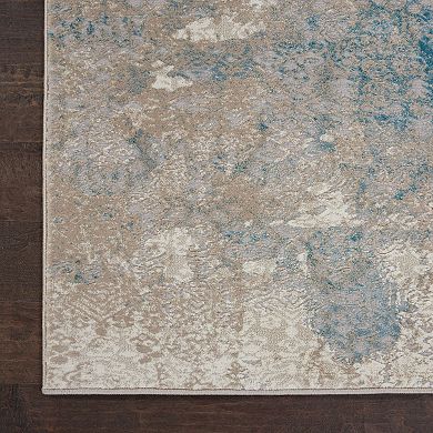 Nourison Karma Ivory Light Blue Vintage Indoor Rug