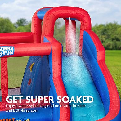 Sunny & Fun Inflatable Water Slide, Blow up Pool & Bounce House for Backyard