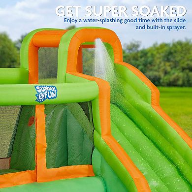 Sunny & Fun Inflatable Water Slide, Blow up Pool & Bounce House for Backyard