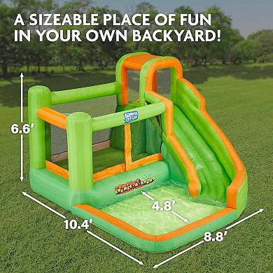 Sunny & Fun Inflatable Water Slide, Blow up Pool & Bounce House for Backyard