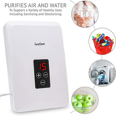 Ivation Portable Ozone Generator, 600mg/h Ozone Air purifier with 2 Silicone Tubes