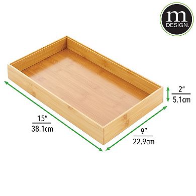 mDesign 15" x 6" x 2" Formbu Stackable Wooden Drawer Organizer - 2 Pack