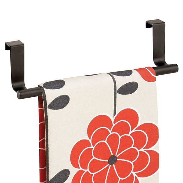 mDesign Forma Metal Over Door Rack and Towel Holder for Kitchen