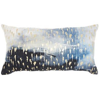 Mina Victory Luminecence Metallic Drops Ombre Indigo Throw Pillow