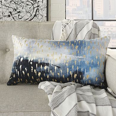 Mina Victory Luminecence Metallic Drops Ombre Indigo Throw Pillow