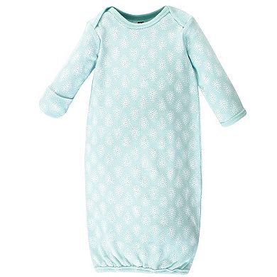 Infant Cotton Long-Sleeve Gowns 4pk, Gray Elephant