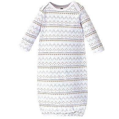 Infant Cotton Long-Sleeve Gowns 4pk, Gray Elephant