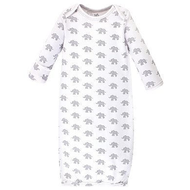 Baby Organic Cotton Long-Sleeve Gowns 3pk, Marching Elephant